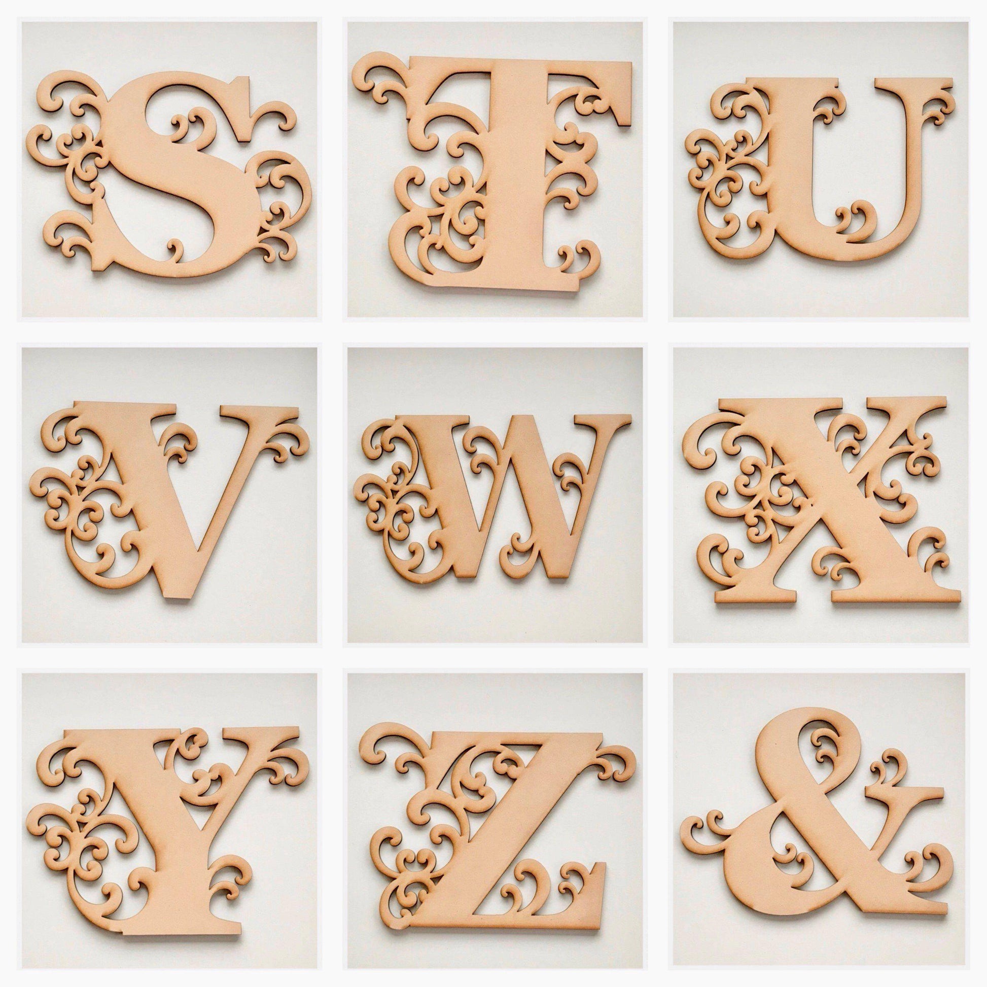 Set of 3 Decorative Letters Alphabet MDF Wooden - The Renmy Store Homewares & Gifts 