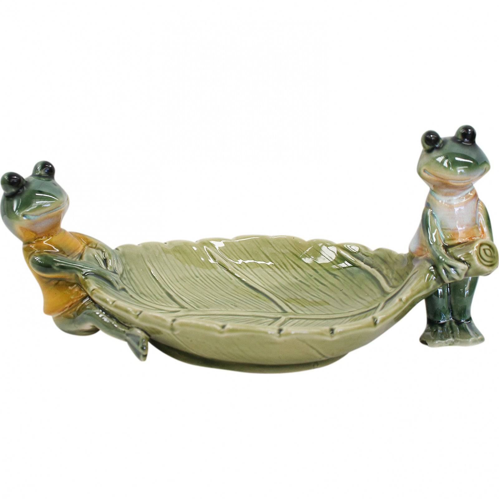 Leaf Plate Green with Frogs - The Renmy Store Homewares & Gifts 