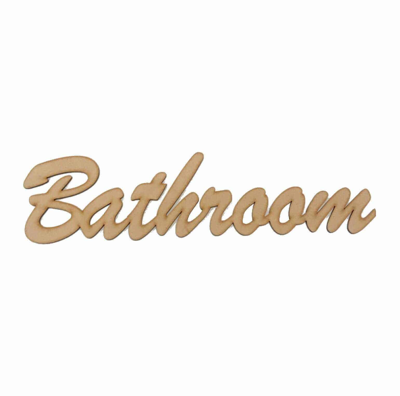 Bathroom Door Word Sign MDF DIY Wooden - The Renmy Store Homewares & Gifts 