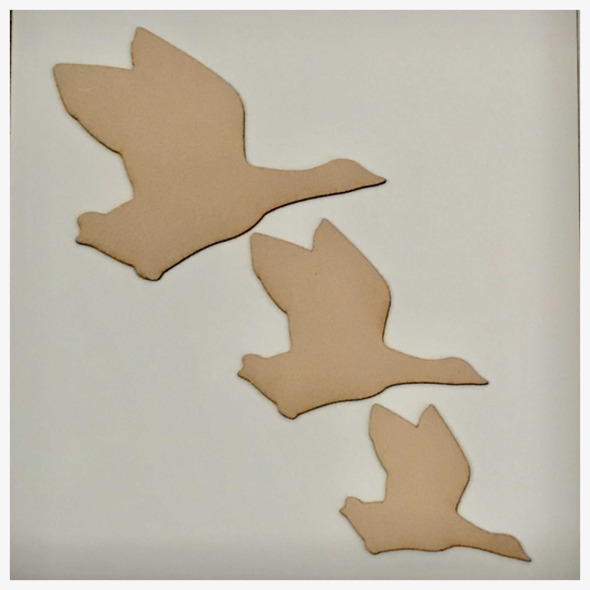 Duck Set of 3 Flying Ducks MDF Shape DIY Raw Cut Out Art Craft Decor - The Renmy Store Homewares & Gifts 