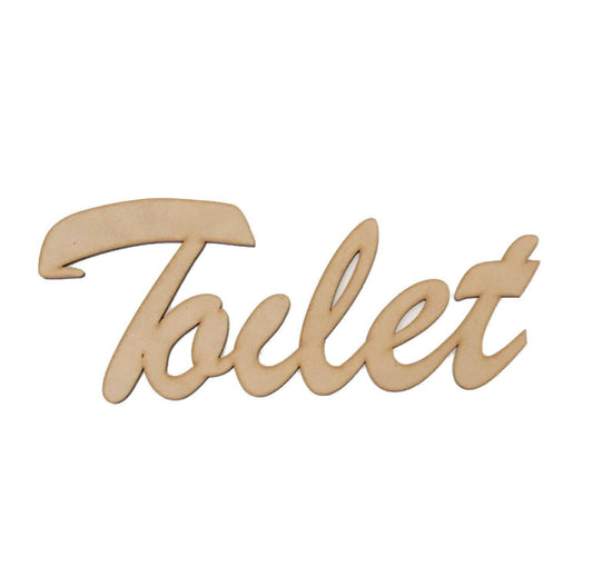 Toilet Door Word Sign MDF DIY Wooden - The Renmy Store Homewares & Gifts 