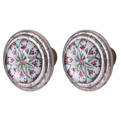 Knob Draw Pull Set x2 Floral Crux - The Renmy Store Homewares & Gifts 