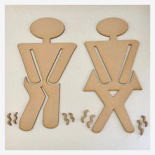 Toilet Male Female DIY Raw MDF Timber - The Renmy Store Homewares & Gifts 