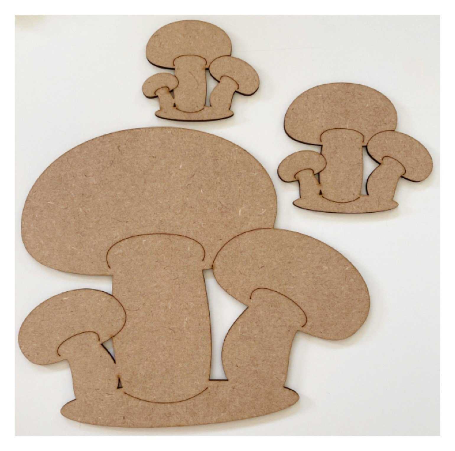 Mushroom Set MDF Timber DIY Raw Craft - The Renmy Store Homewares & Gifts 