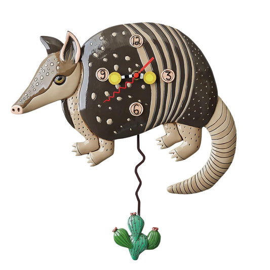 Clock Wall Armadillo Cactus Mexican Allen Designs Pendulum - The Renmy Store Homewares & Gifts 