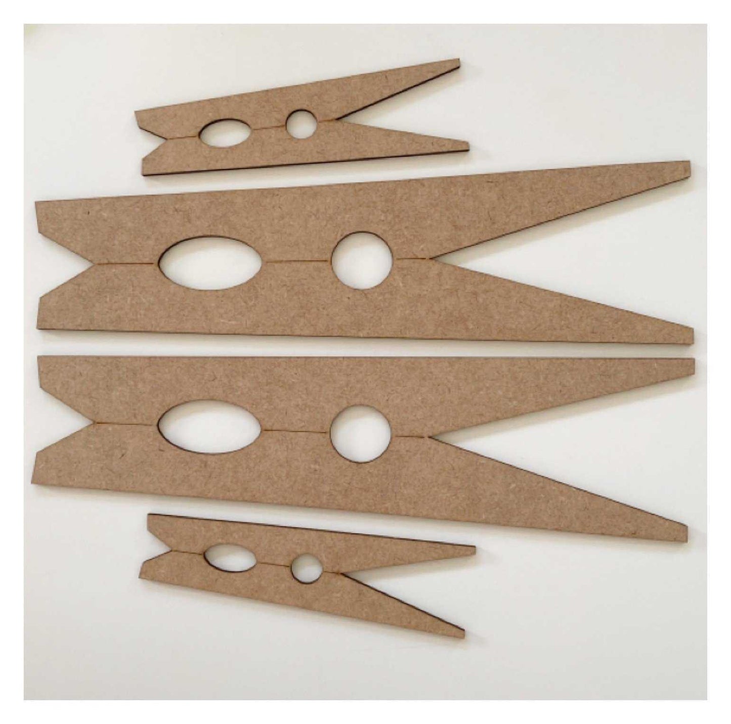 Peg Pegs Set MDF Timber DIY Raw Craft - The Renmy Store Homewares & Gifts 