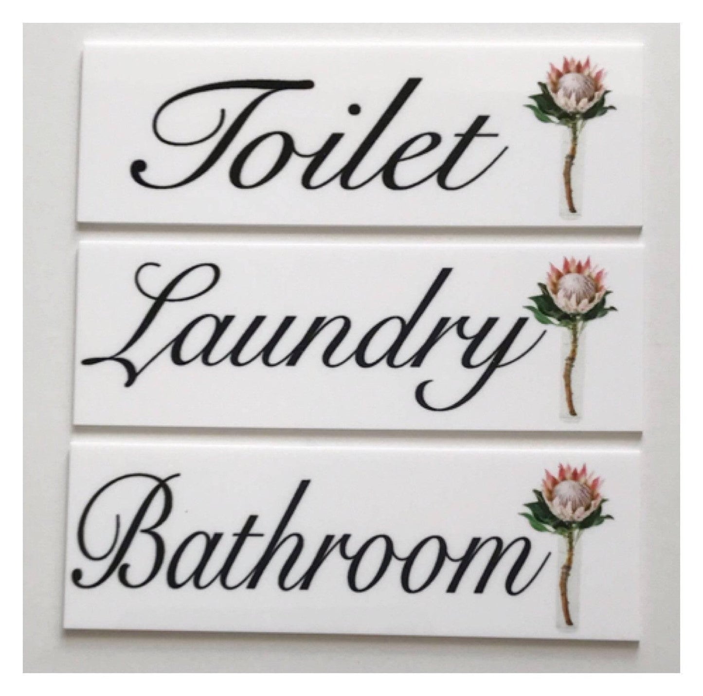 Protea Toilet Laundry Bathroom Door Sign - The Renmy Store Homewares & Gifts 