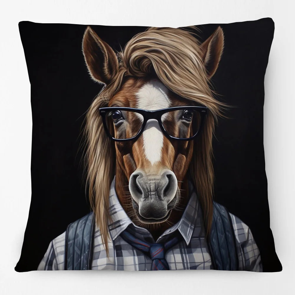 Cushion Cover Vintage Funky Horse Donkey Cow Dog