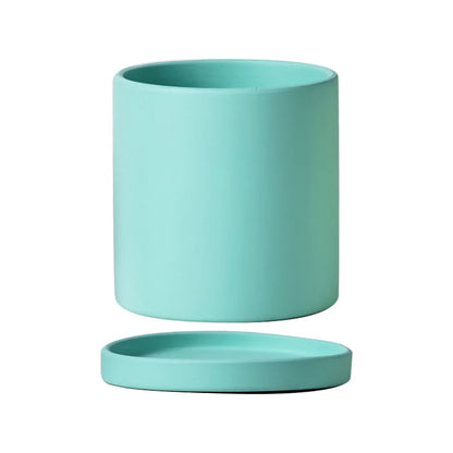 Colourful Ceramic Planter Pot with Tray & Drainage Hole | 24 Colours 4 Sizes | Indoor Outdoor Succulent Pot