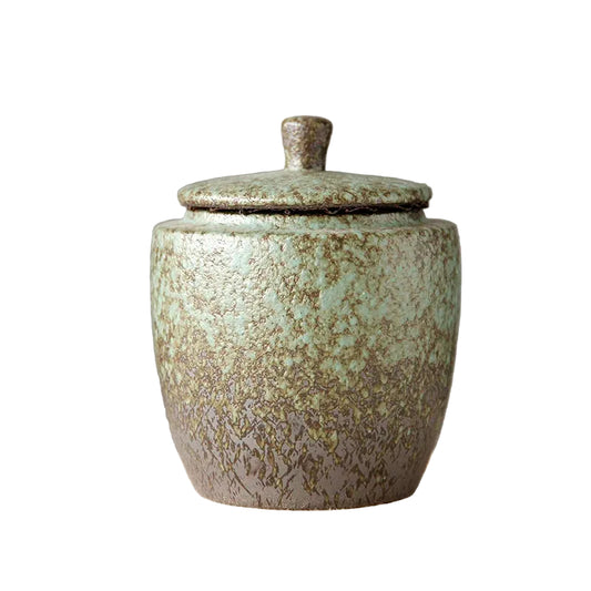 Vintage Ceramic Tea Canister | Kiln-Fired Sealed Storage Can | 280ml | Japanese Style
