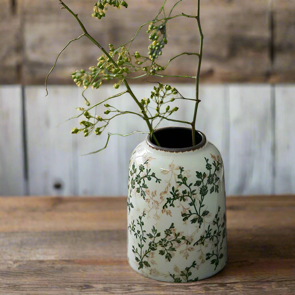 Vase Ceramic Leaf Rustic