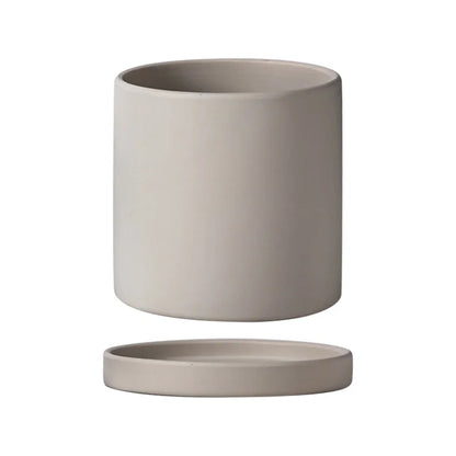 Colourful Ceramic Planter Pot with Tray & Drainage Hole | 24 Colours 4 Sizes | Indoor Outdoor Succulent Pot