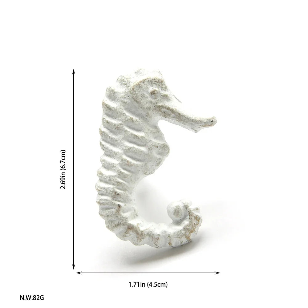 Mediterranean Sea Life Iron Drawer Knobs | Coastal Cabinet Pulls | Seahorse Crab Shell Starfish