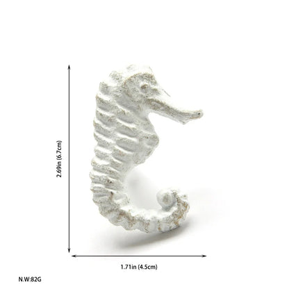 Mediterranean Sea Life Iron Drawer Knobs | Coastal Cabinet Pulls | Seahorse Crab Shell Starfish