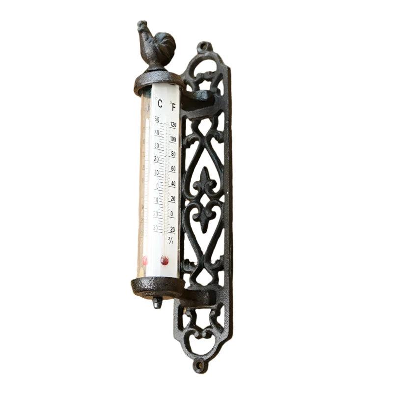 Thermometer Wall Mounted Rooster Cast Iron Rustic