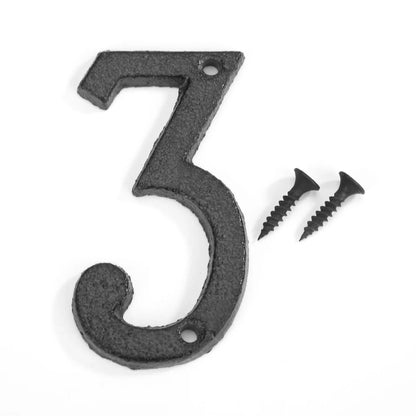 Cast Iron House Numbers 8cm - Door Plate Number Sign Metal
