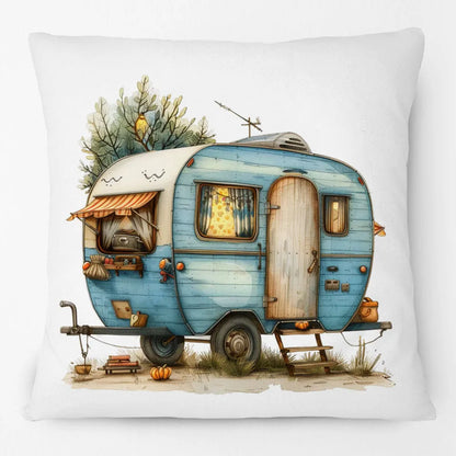 Vintage Floral Truck & Camper Trailer Cushion Cover | 45cm | Farmhouse Boho Gift