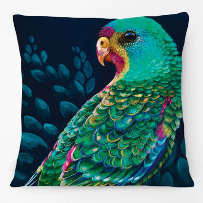 Australian Native Birds Cushion Cover | Cockatoo Cockatiel Lorikeet Finch Art | Linen or Plush | 45x45cm