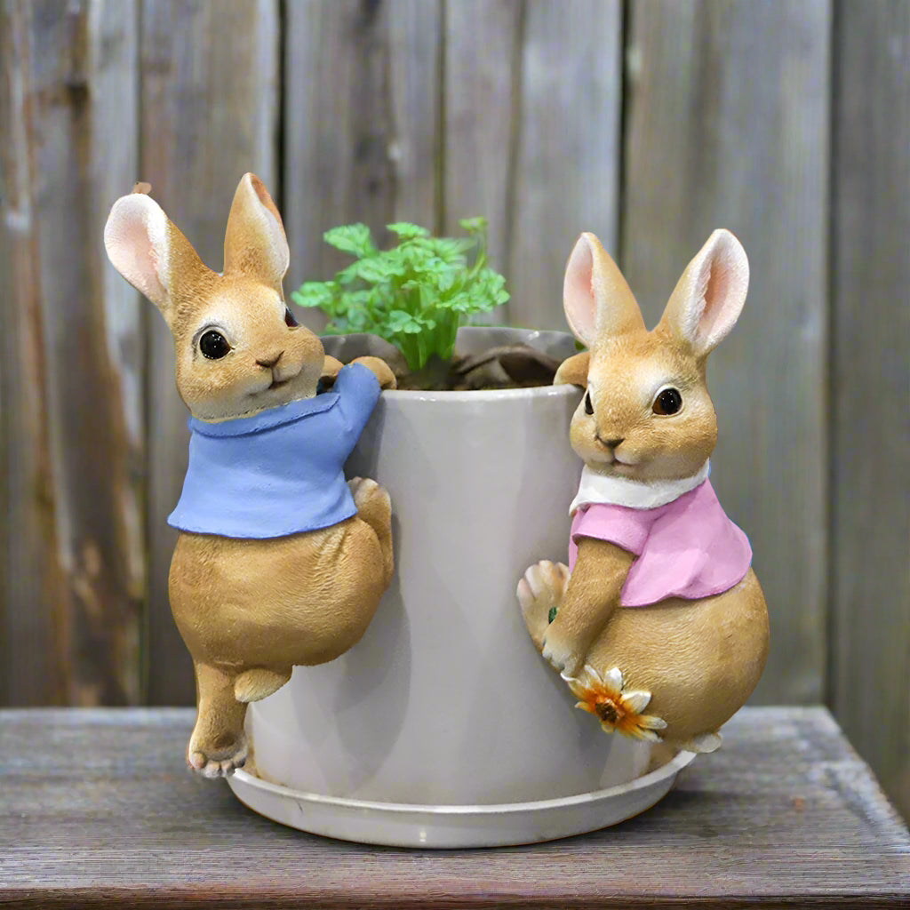 Rabbit Garden Planter Flower Pot Hangers