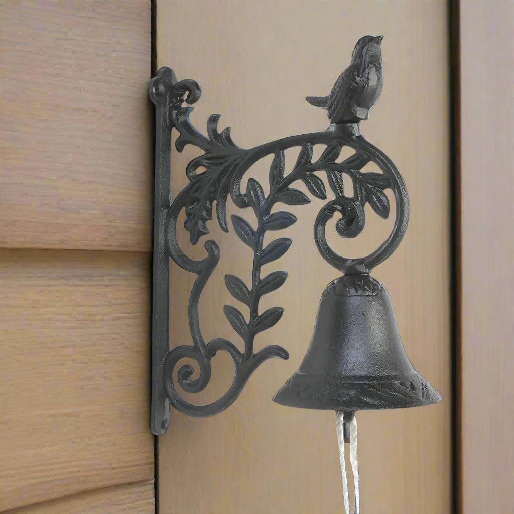 Door Bell Cast Iron Bird Leaf