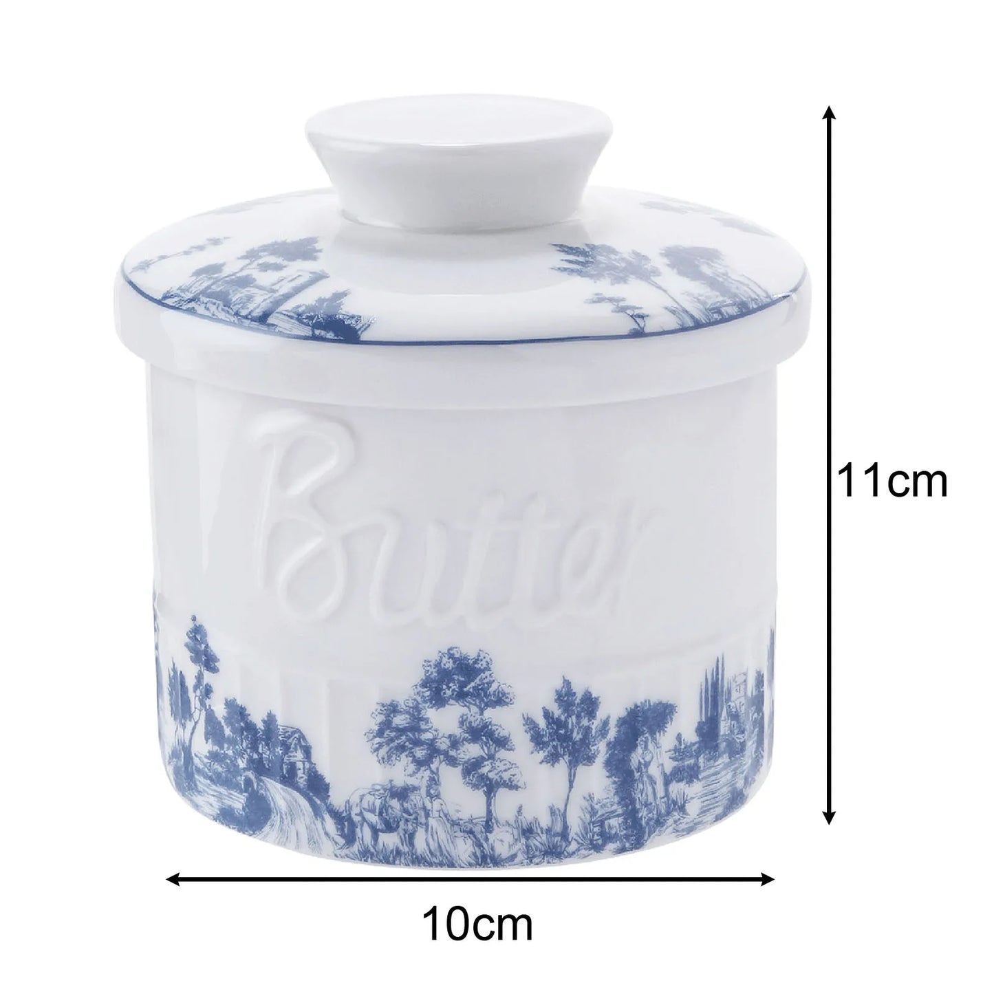 Butter Crock French Provincial Blue