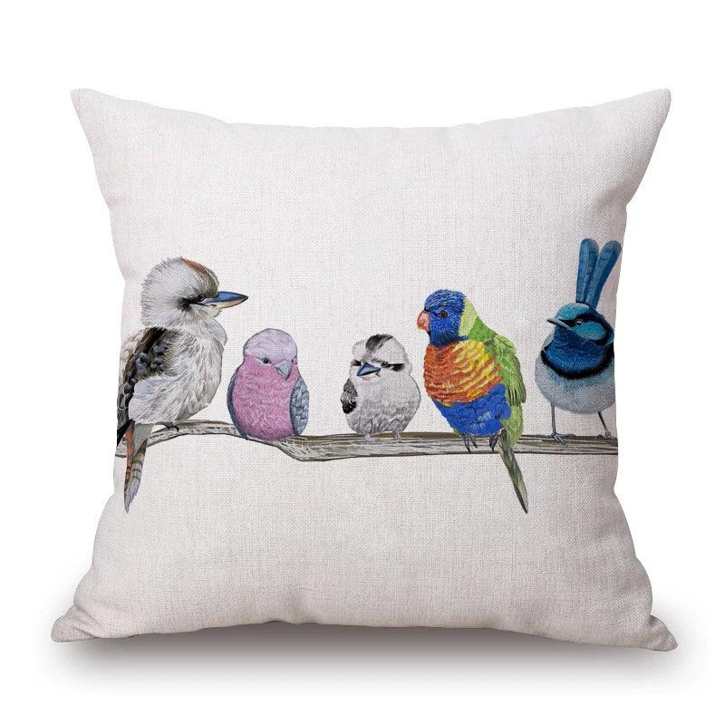 Cushion Cover Australian Bird Range Kookaburra Lorikeet Galah Magpie