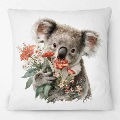 Australian Koala Cushion Covers | Watercolour Floral Art | Native Flowers & Eucalyptus | Sofa Throw Pillow