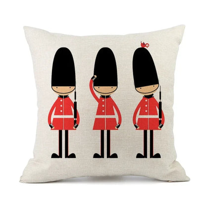 British London Cushion Cover | England Sofa Pillow Case Cotton Linen Polyester