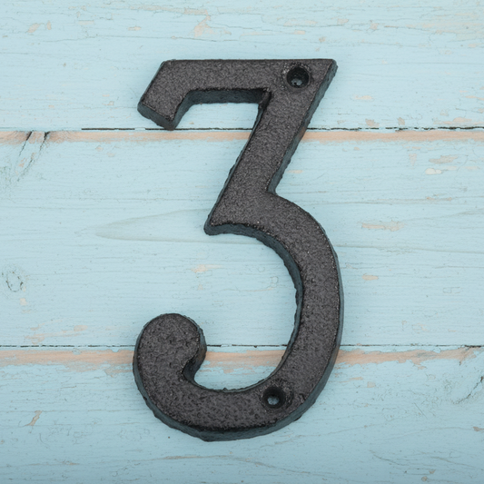 Cast Iron House Numbers 8cm - Door Plate Number Sign Metal