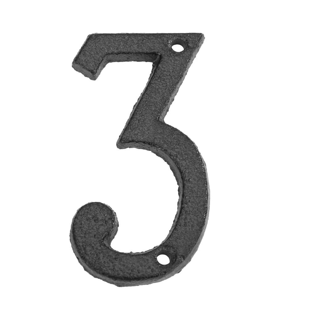 Cast Iron House Numbers 8cm - Door Plate Number Sign Metal