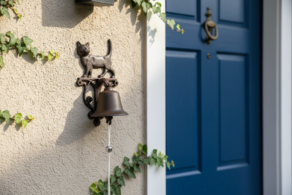 Cast Iron Cat Doorbell - Rustic Door Bell Vintage Hardware