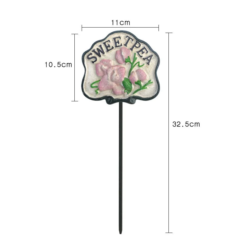 Vegetable Garden Label Stake Rustic Cast Iron