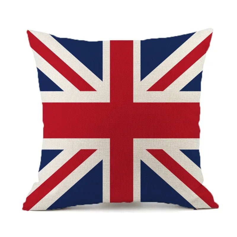 British London Cushion Cover | England Sofa Pillow Case Cotton Linen Polyester