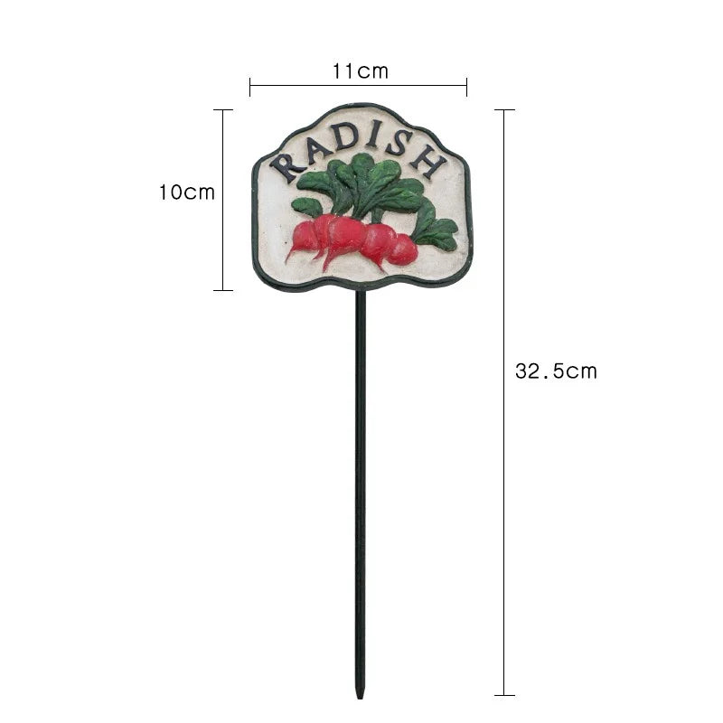 Vegetable Garden Label Stake Rustic Cast Iron