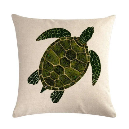 Turtle Cushion Cover | Cotton Linen 40cm 45cm 50cm | 14 Designs
