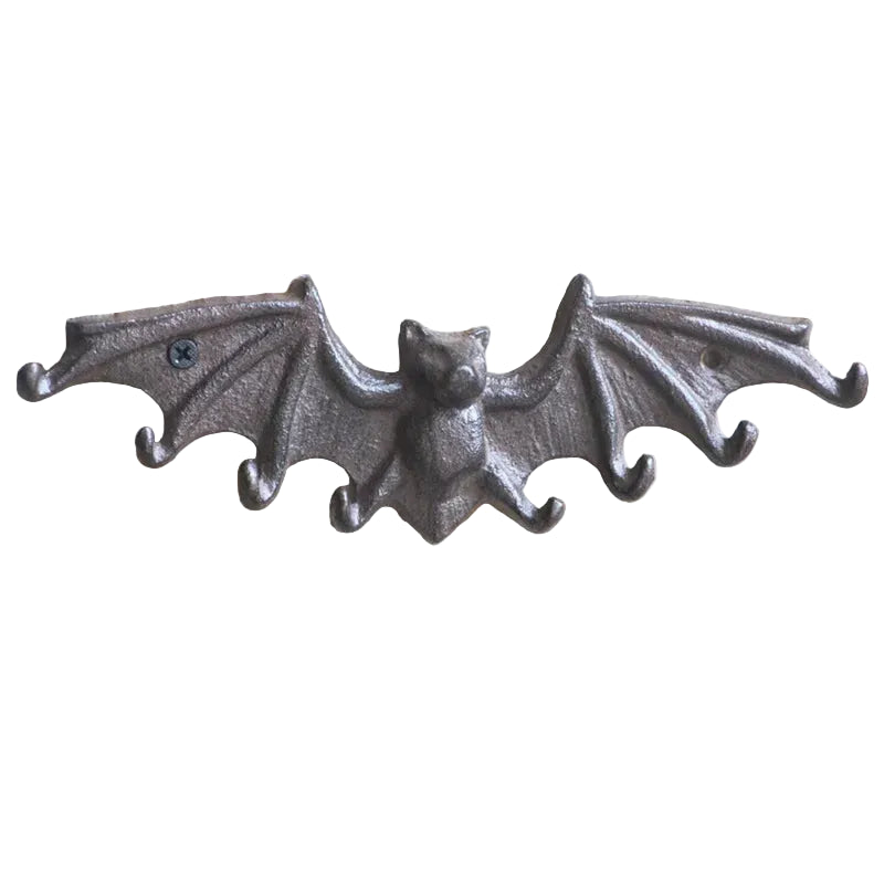 Cast Iron Bat Wall Hook | 8 Hooks | Gothic Rustic Vintage Home Decor