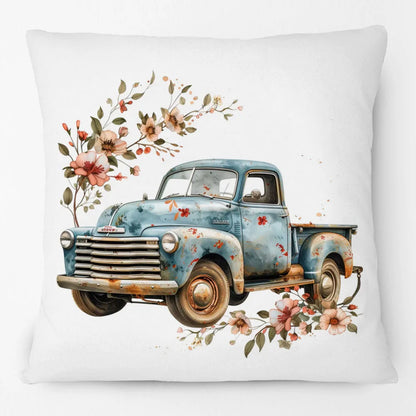 Vintage Floral Truck & Camper Trailer Cushion Cover | 45cm | Farmhouse Boho Gift