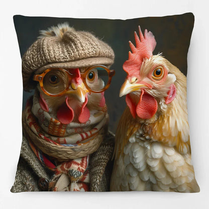 Cushion Cover Chicken Rooster Funny Farm Range