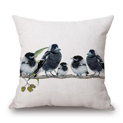 Cushion Cover Australian Bird Range Kookaburra Lorikeet Galah Magpie