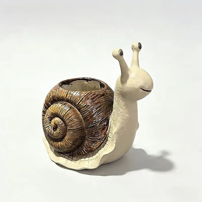 Snail Resin Planter Pot | Cute Indoor Outdoor Succulent & Small Plant Pot | Garden Decor