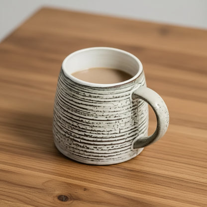 Vintage Natural Earth Glaze Ceramic Mug Cup 500ml | Rustic Imperfect Finish Coffee Cup