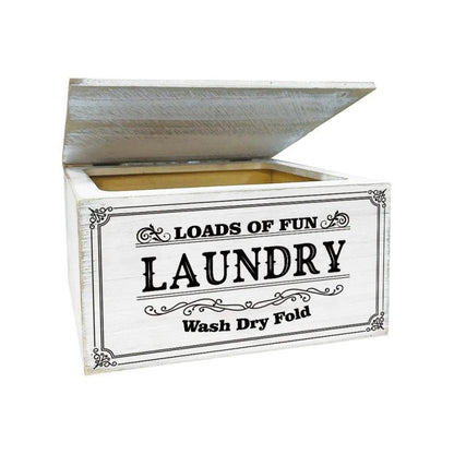 Laundry Wash Dry Fold Vintage Wooden Box