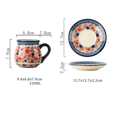 Cup Saucer Set Cottage Garden Floral