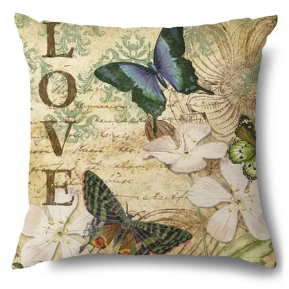 Cushion Cover Floral Rose Flower Butterfly Range