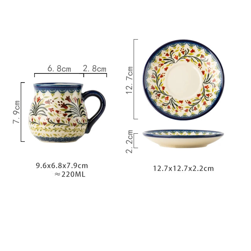 Cup Saucer Set Cottage Garden Floral