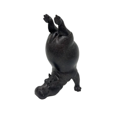 Yoga Hippo Resin Figurine | Zen Pose Animal Sculpture | Funny Home Decor Gift