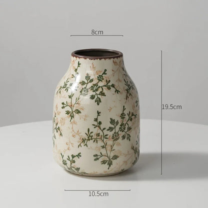 Vase Ceramic Leaf Rustic