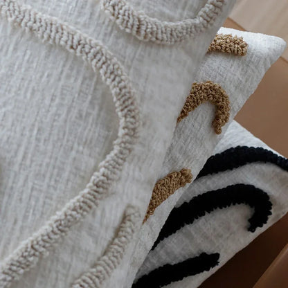 Cushion Cover Chenille | Decorative Stitched Lines Throw Pillow Polyester