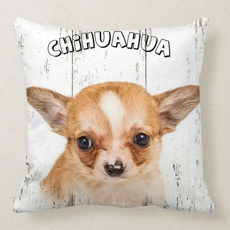 Cushion Cover Dog Breeds | 26 Breeds Polyester Cotton Sofa Pillow Case