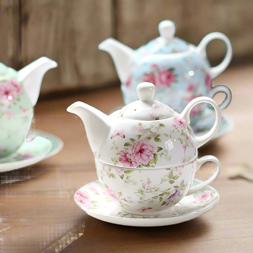 Teapot Tea Cup Set Floral